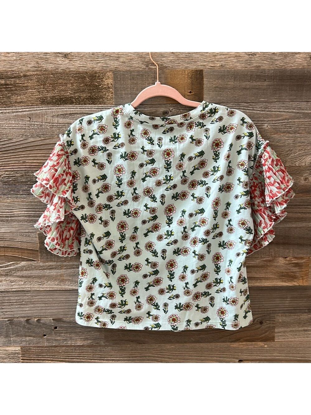Alice + Olivia Floral Short Sleeved Top Size Small *Flawed* - Picture 6 of 9